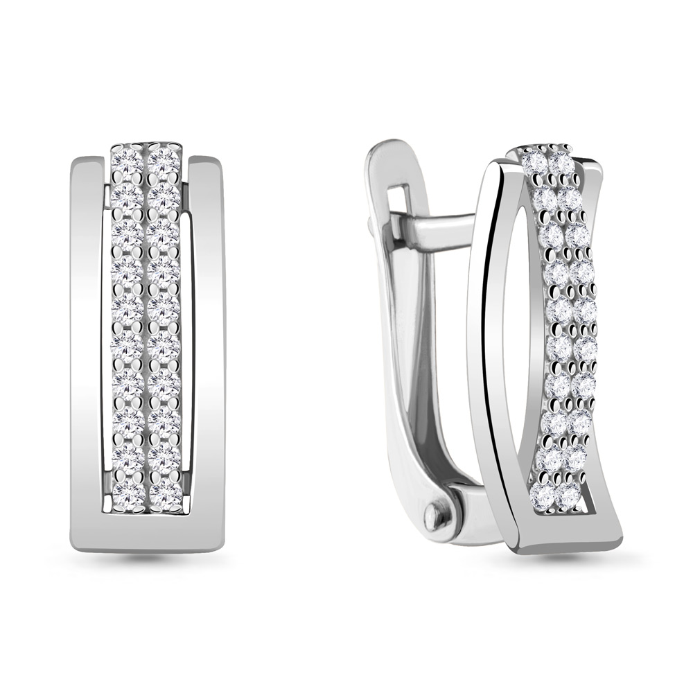 

Серьги из серебра с фианитом Aquamarine 48539А_925_р, 48539А_925_р
