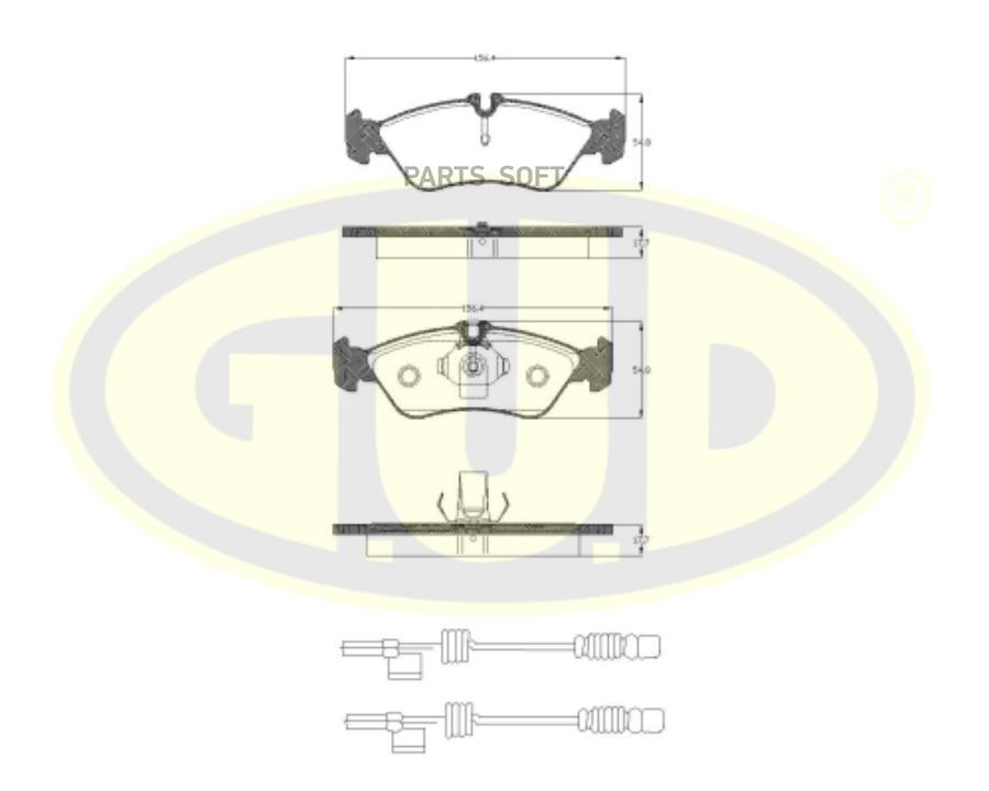 

Колодки зад mb sprinter 308d/310d.Vw lt28-35 2.3-2.5td 96-98 1шт GUD GBP058000