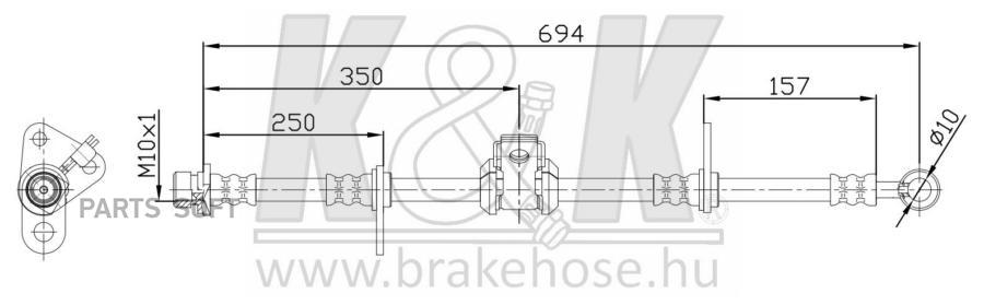 

K K FT3604 Шланг тормозной передн прав HONDA: ACCORD V COUPE 2.2I ES 93-98 1шт