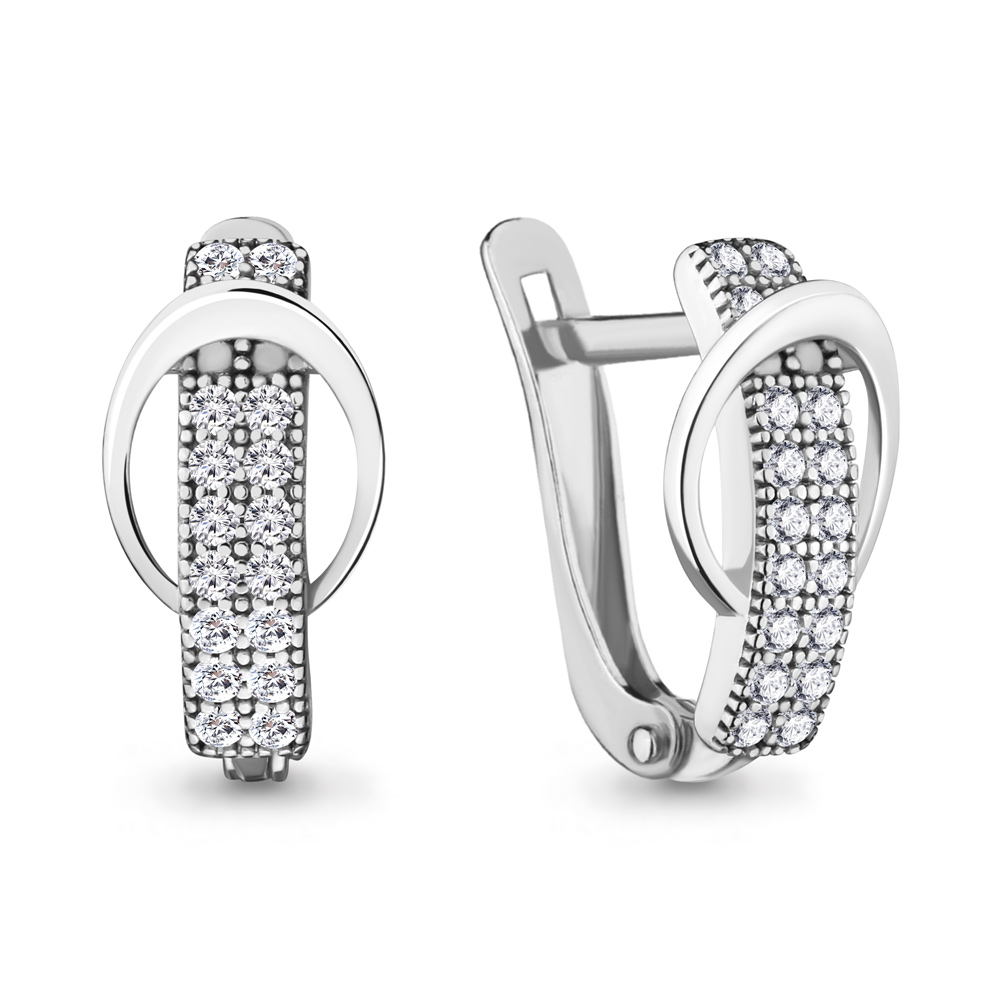 

Серьги из серебра с фианитом Aquamarine 48541А_925_р, 48541А_925_р