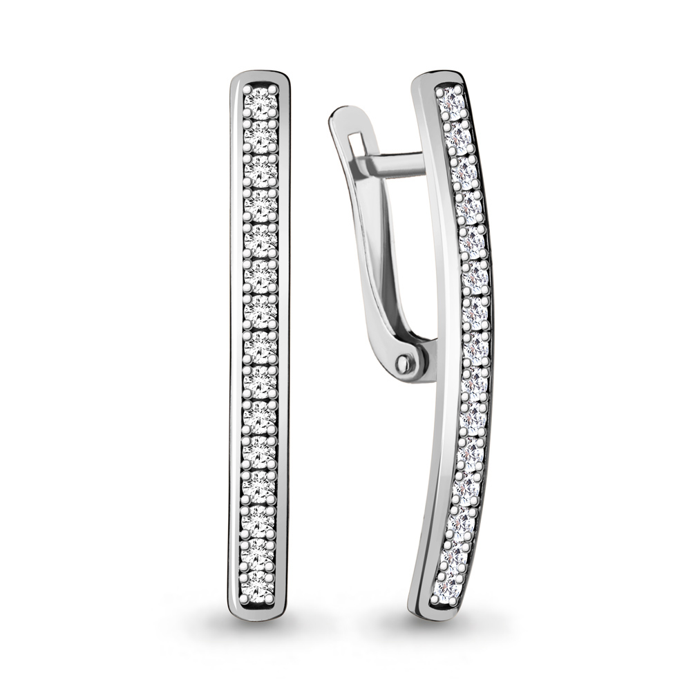 

Серьги из серебра с фианитом Aquamarine 48549А_925_р, 48549А_925_р