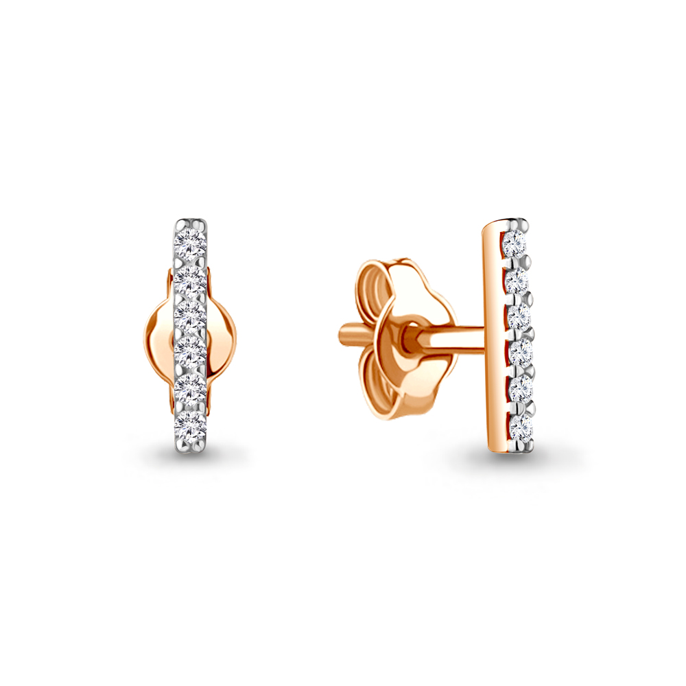 

Серьги-пусеты из серебра с фианитом Aquamarine 48552А_925_з, 48552А_925_з