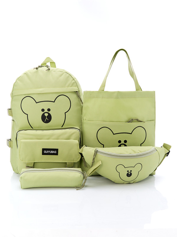 фото Комплект школьный с рюкзаком casual wear 4 предмета guiyubag-bear-green