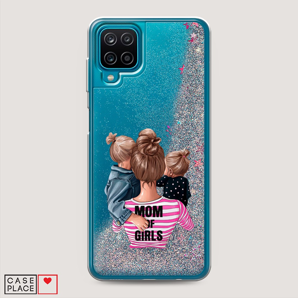 фото Жидкий чехол с блестками "mom of girls" на samsung galaxy a12 awog