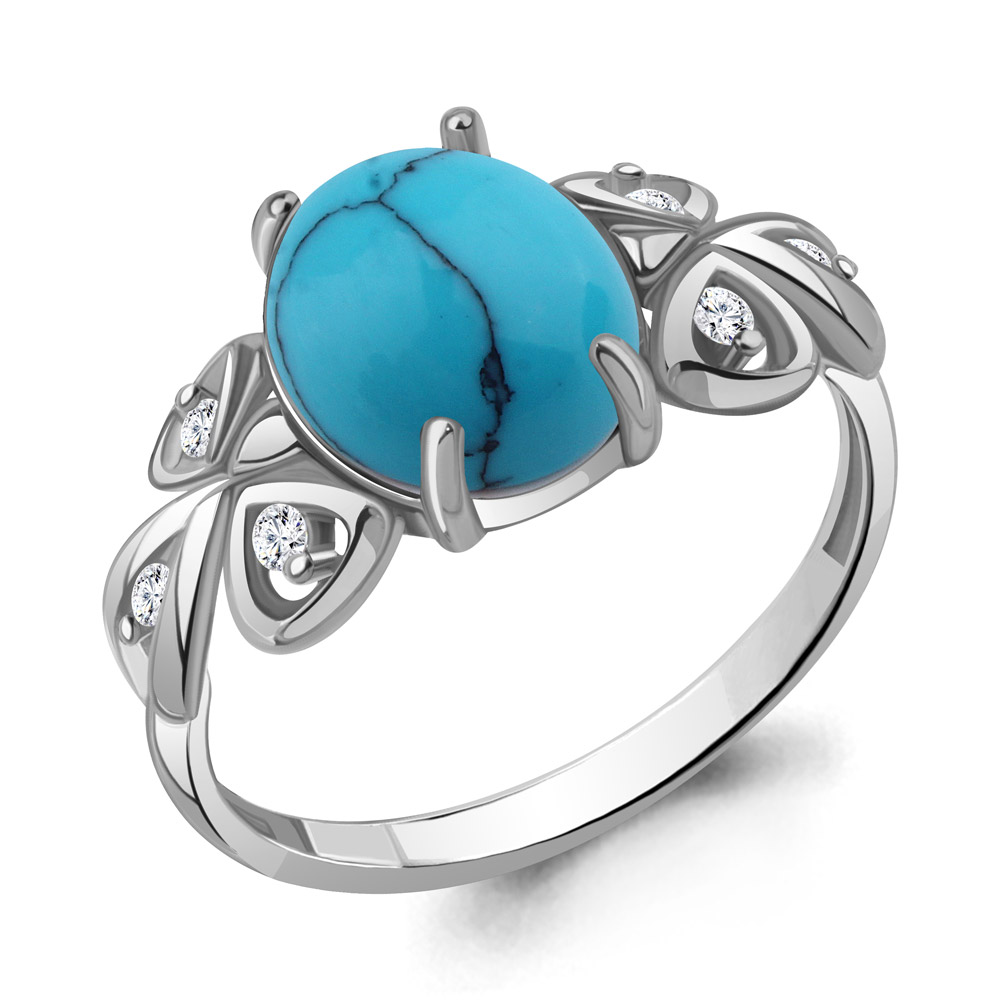 

Кольцо из серебра с бирюзой р. 19 Aquamarine 6577194А_925_р, 6577194А_925_р