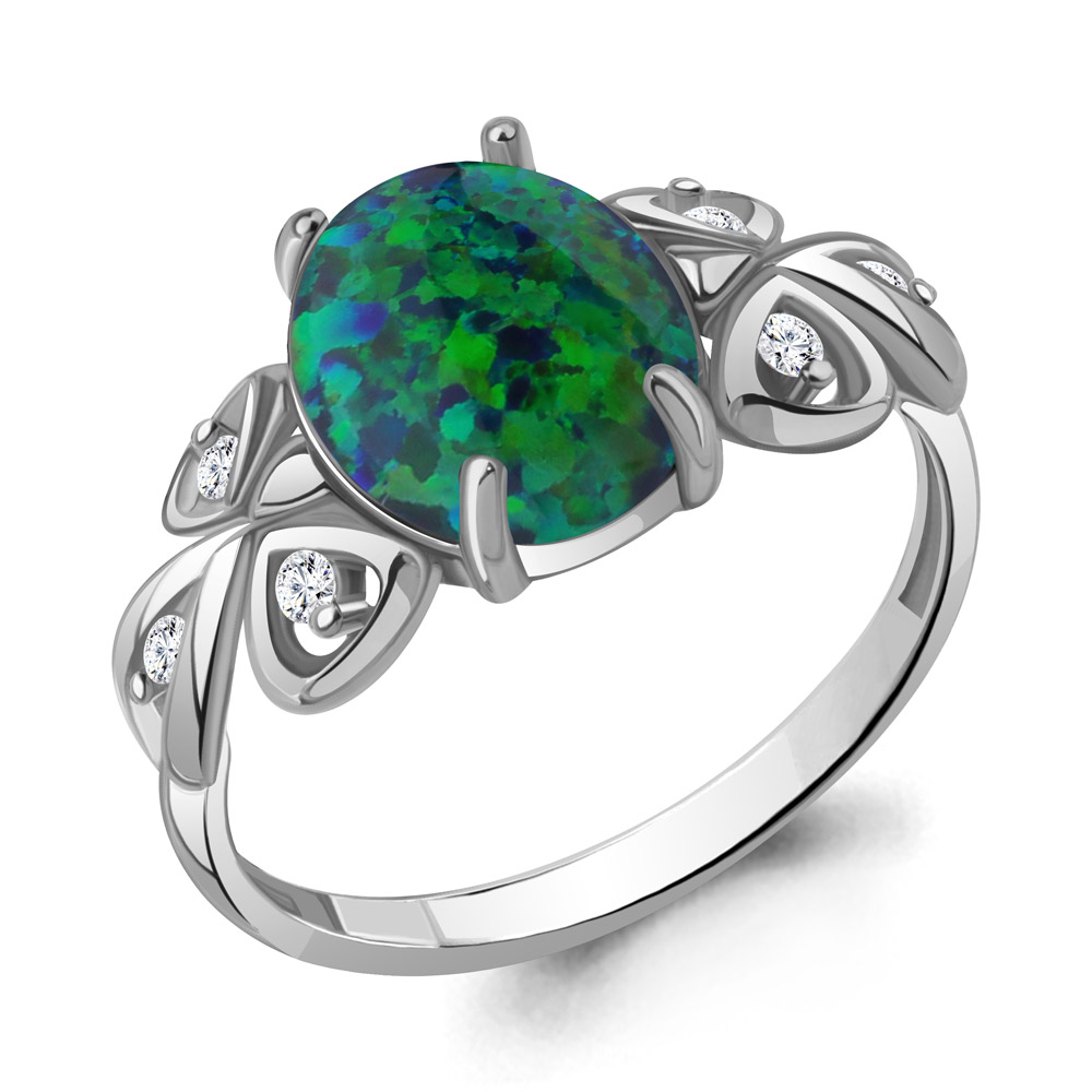 

Кольцо из серебра с опалом р. , Aquamarine 6577196А_925_р, 6577196А_925_р