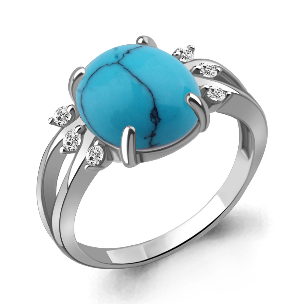 

Кольцо из серебра с бирюзой р. 17,5 Aquamarine 6577294А_925_р, 6577294А_925_р