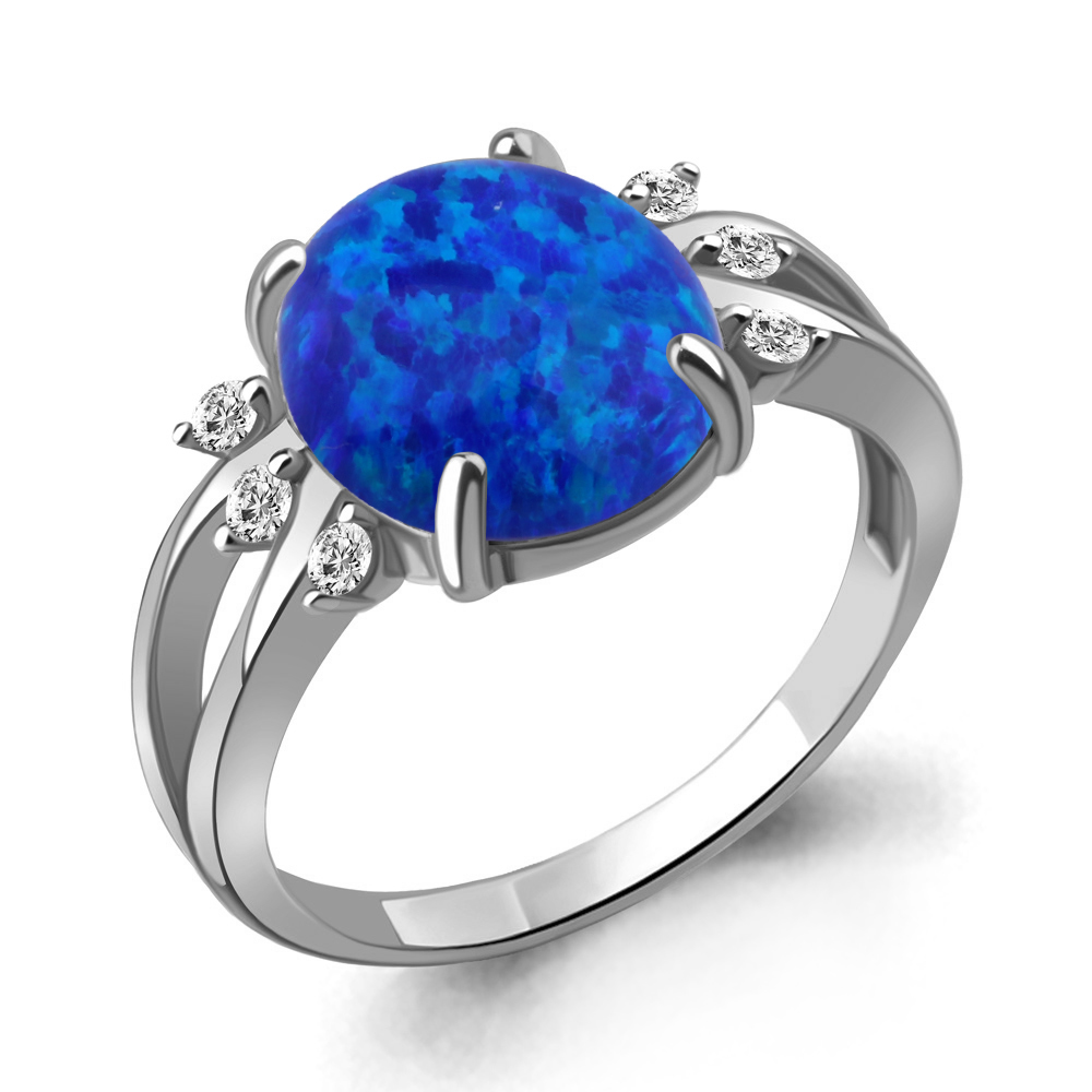 

Кольцо из серебра с опалом р. 17,5 Aquamarine 6577295А_925_р, 6577295А_925_р