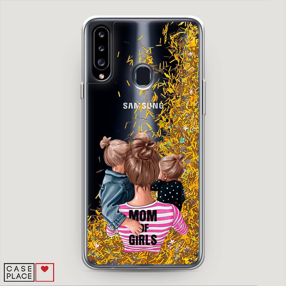 

Жидкий чехол с блестками "Mom of Girls" на Samsung Galaxy A20s, 2100890-1