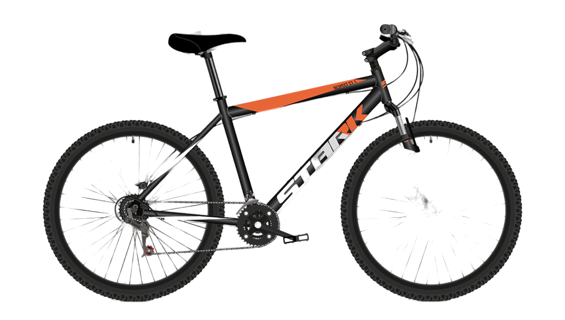 Велосипед Stark 23 Respect 27.1 D чёрный-оранжевый-серый 18