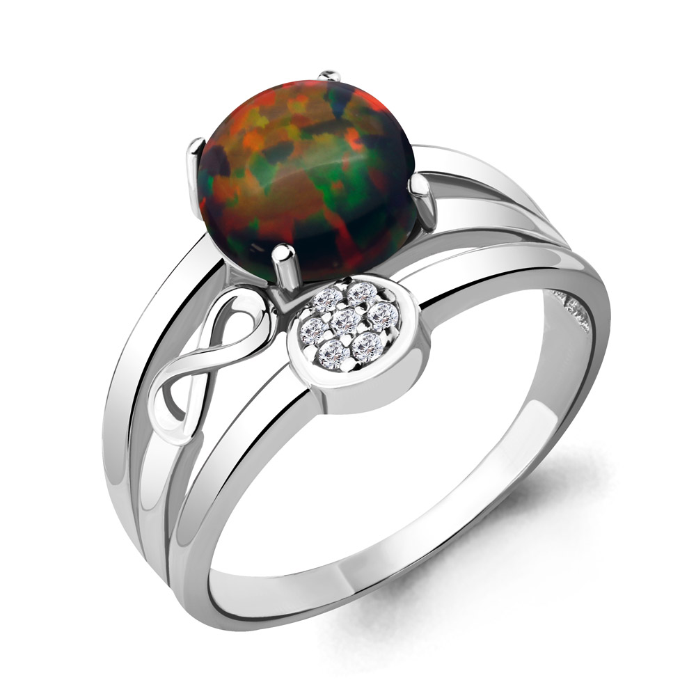 

Кольцо из серебра с опалом р. 19,5 Aquamarine 6577587А_925_р, 6577587А_925_р