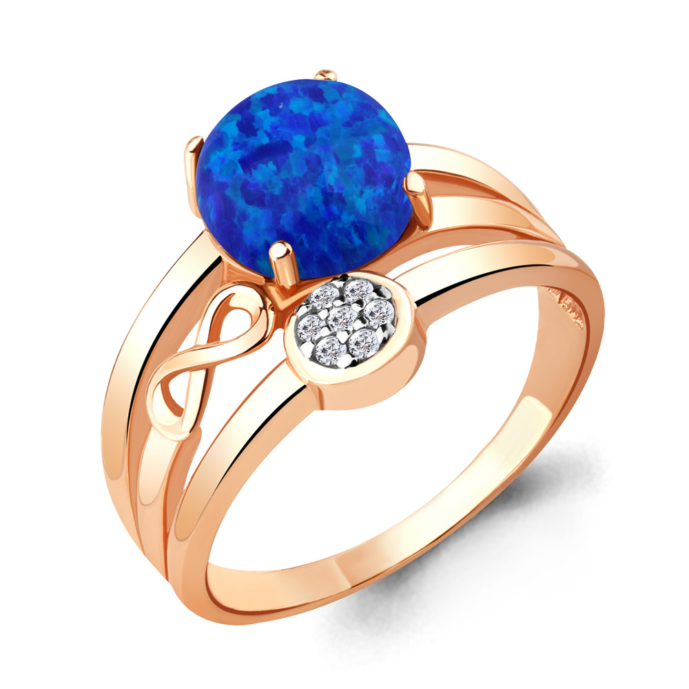 

Кольцо из серебра с опалом р.  Aquamarine 6577595А_925_з, 6577595А_925_з