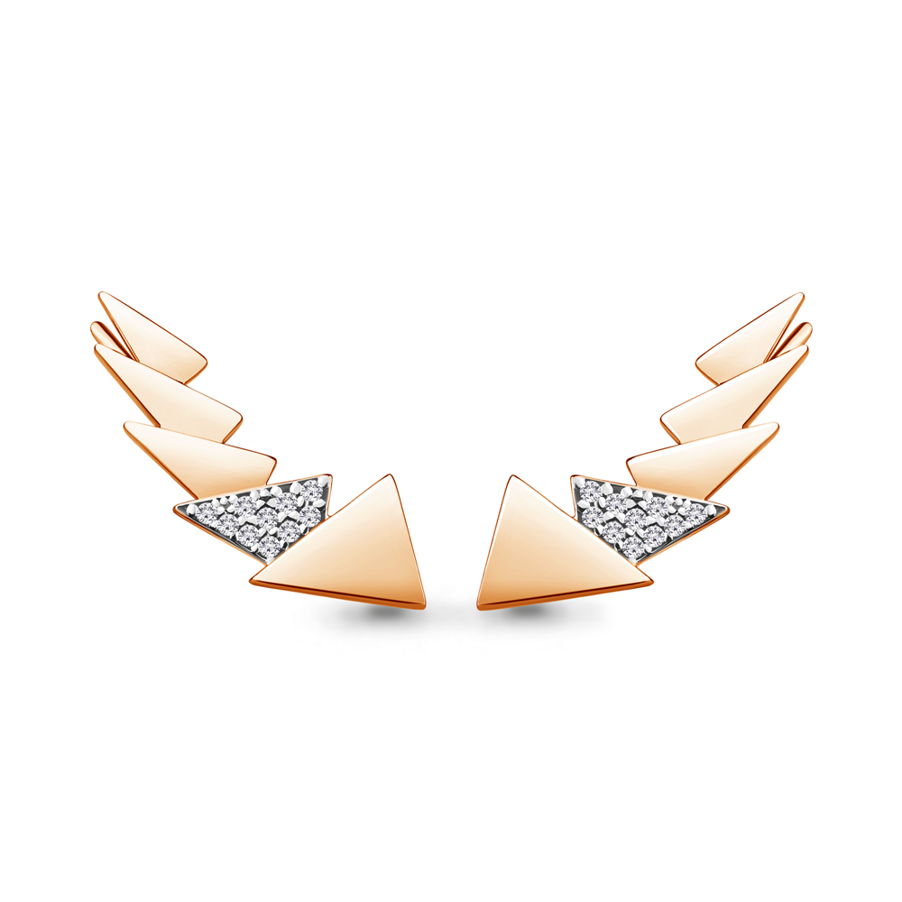 

Серьги клаймберы из серебра с фианитом Aquamarine 48556А_925_з, 48556А_925_з