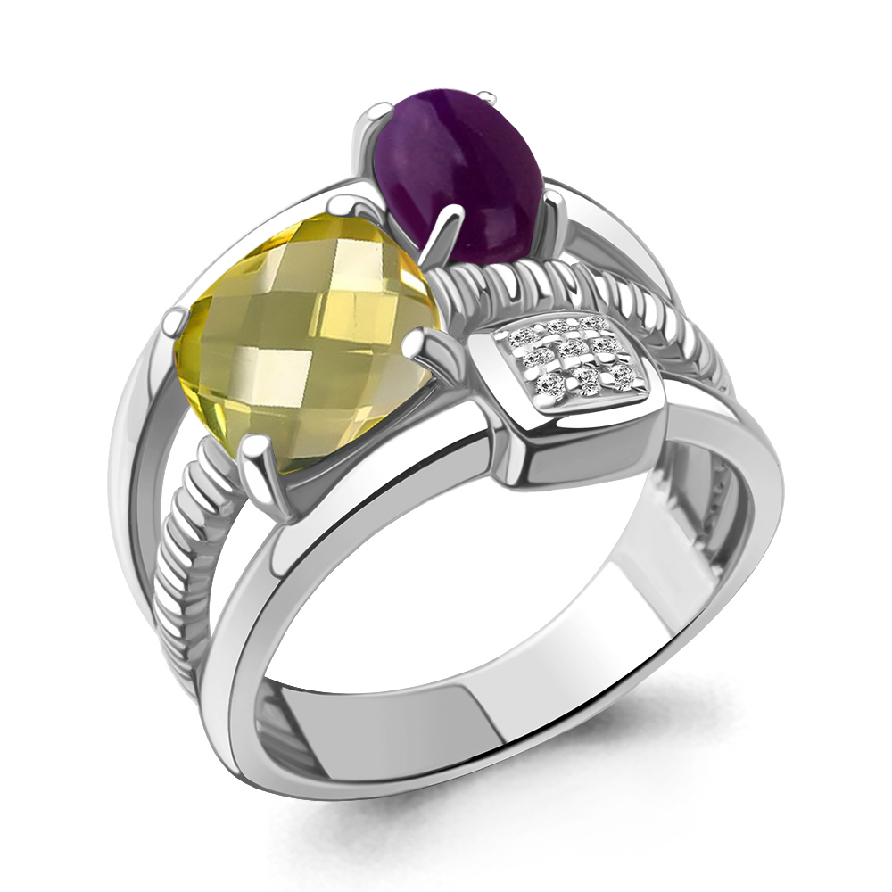 

Кольцо из серебра с аметистом р. 18 Aquamarine 6577671А_925_р, 6577671А_925_р