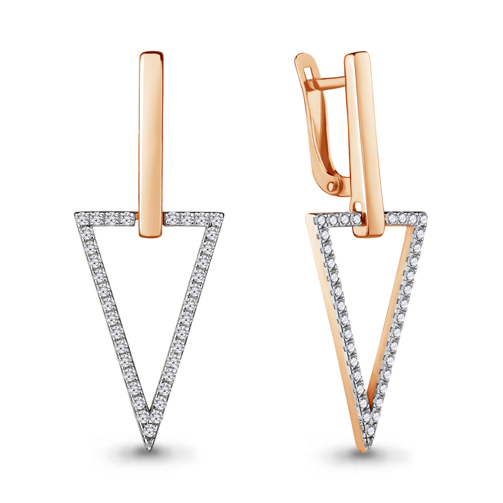 

Серьги подвески из серебра с фианитом Aquamarine 48559А_925_з, 48559А_925_з
