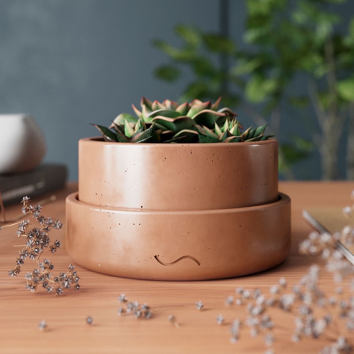 

Цветочное кашпо MUSKO HOME MU-247-GL-6 1шт розовый глянцевый