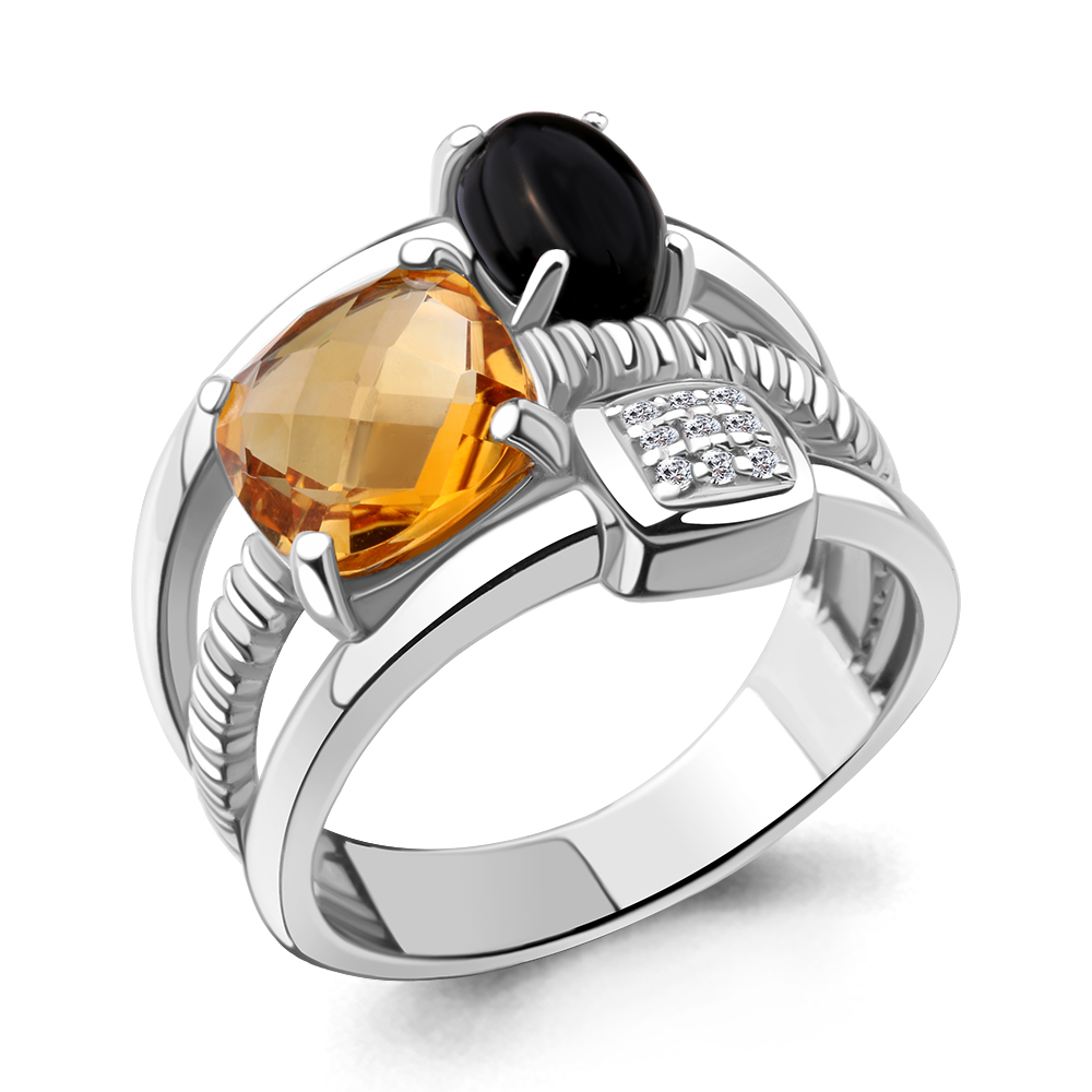 

Кольцо из серебра с цитрином р. 20 Aquamarine 6577672А_925_р, 6577672А_925_р