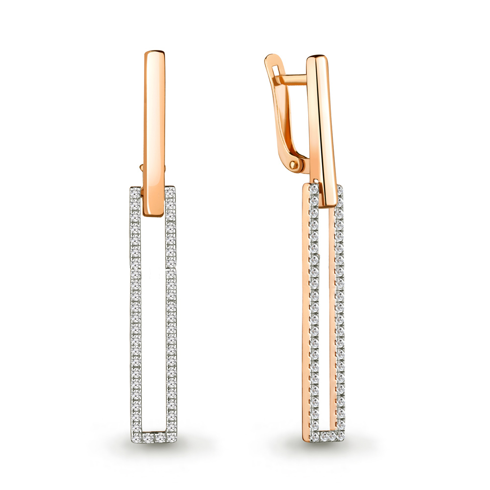 

Серьги подвески из серебра с фианитом Aquamarine 48561А_925_з, 48561А_925_з