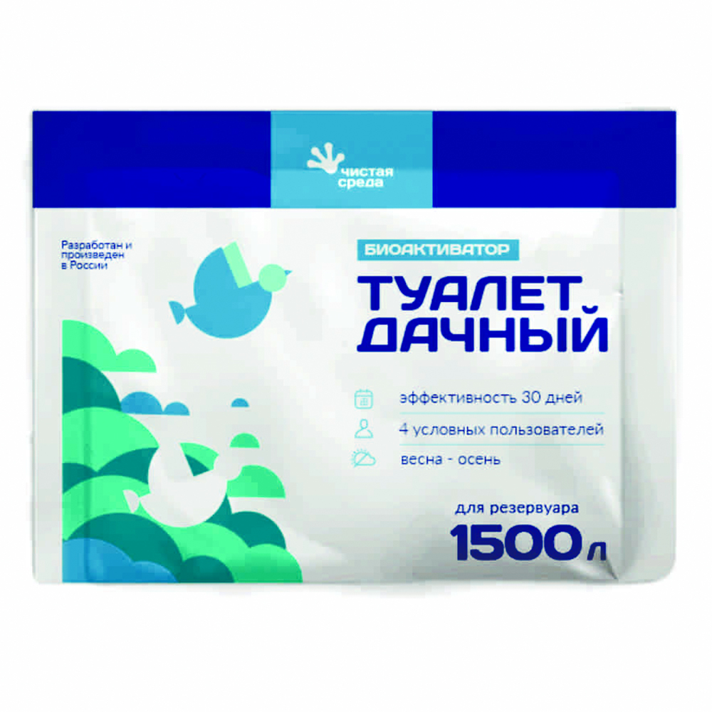 

Биоактиватор для дачного туалета 60 г на 1500 л
