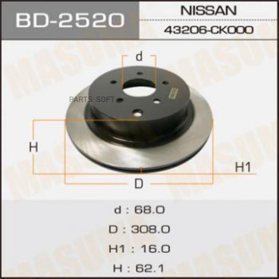 Тормозной диск Masuma BD2520