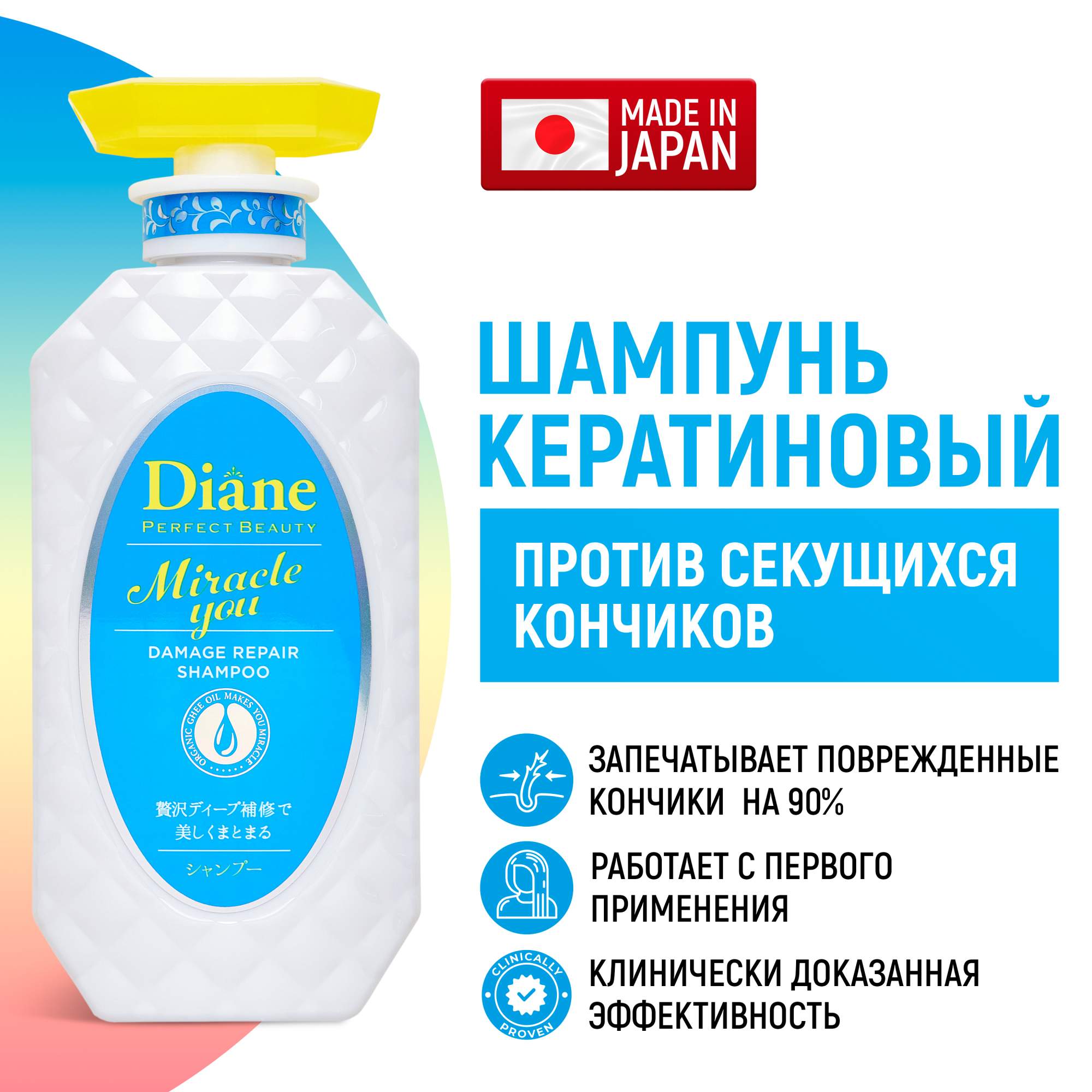 Шампунь Moist Diane Perfect Beauty Miracle You кератиновый для восстановления секущихся