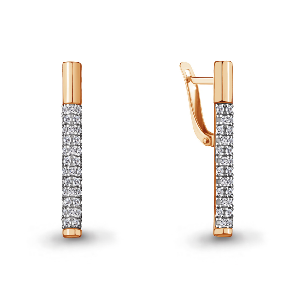 

Серьги из серебра с фианитом Aquamarine 48571А_925_з, 48571А_925_з