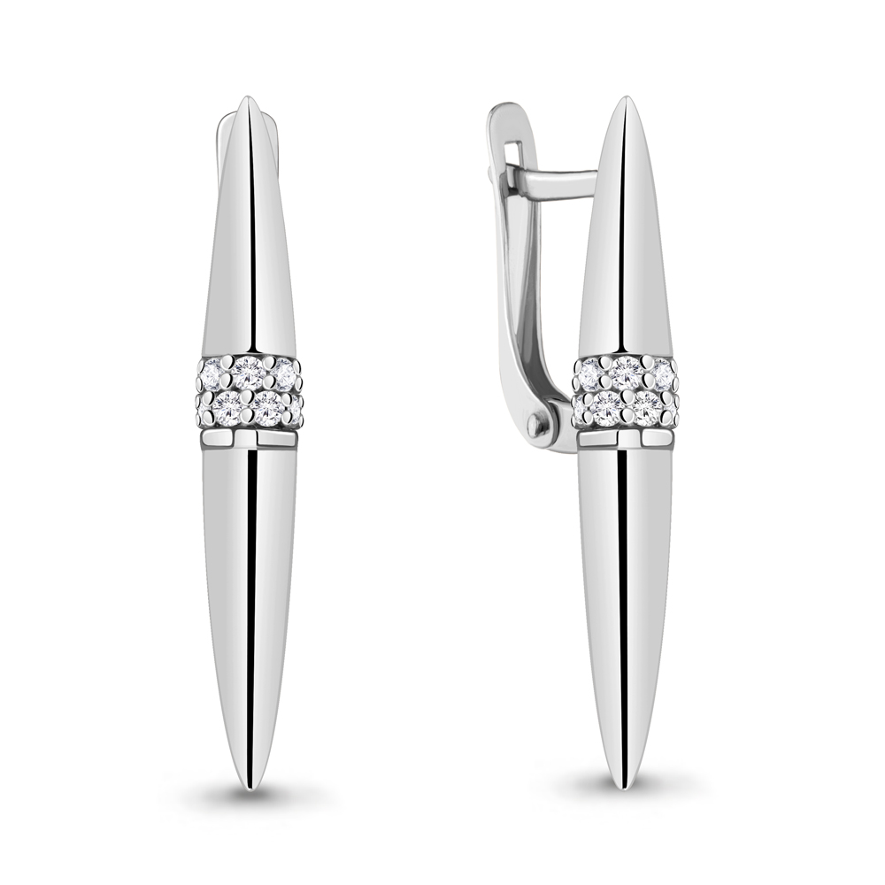 

Серьги из серебра с фианитом Aquamarine 48572А_925_р, 48572А_925_р