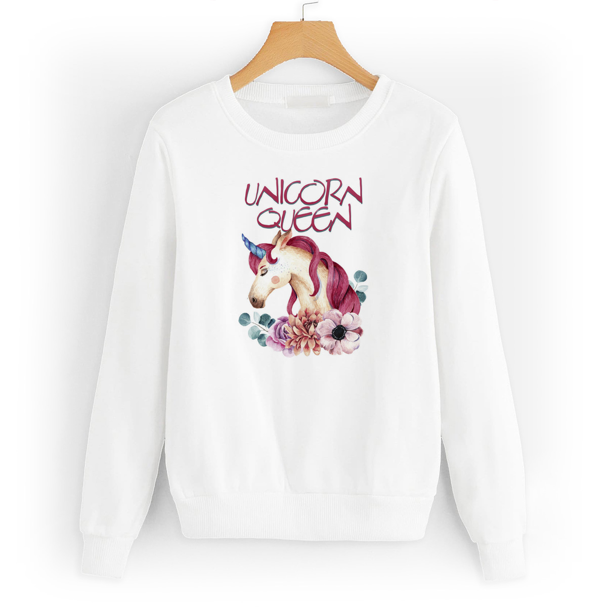 

Свитшот белый CoolPodarok Unicorn queen, 8W015936