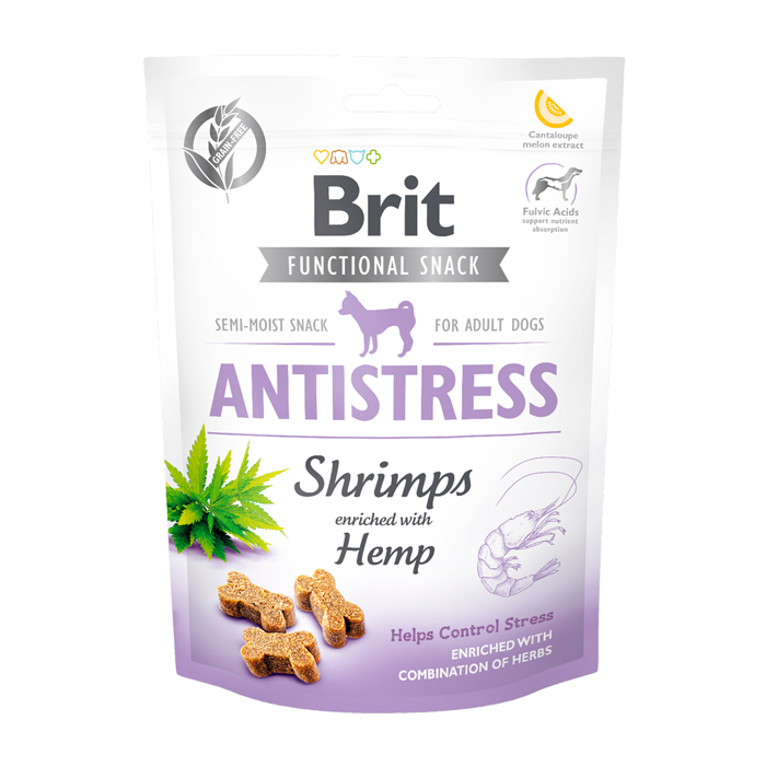 Лакомство для собак  Brit Care Dog Functional Snack Antistress Shrimps креветки, 150г