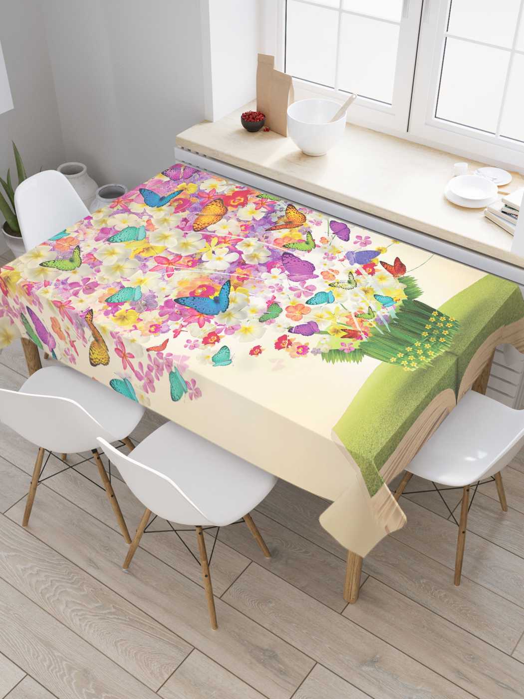 

Скатерть прямоугольная JoyArty "Цветочный взрыв" из оксфорда, 180x145 см, Цветочный взрыв