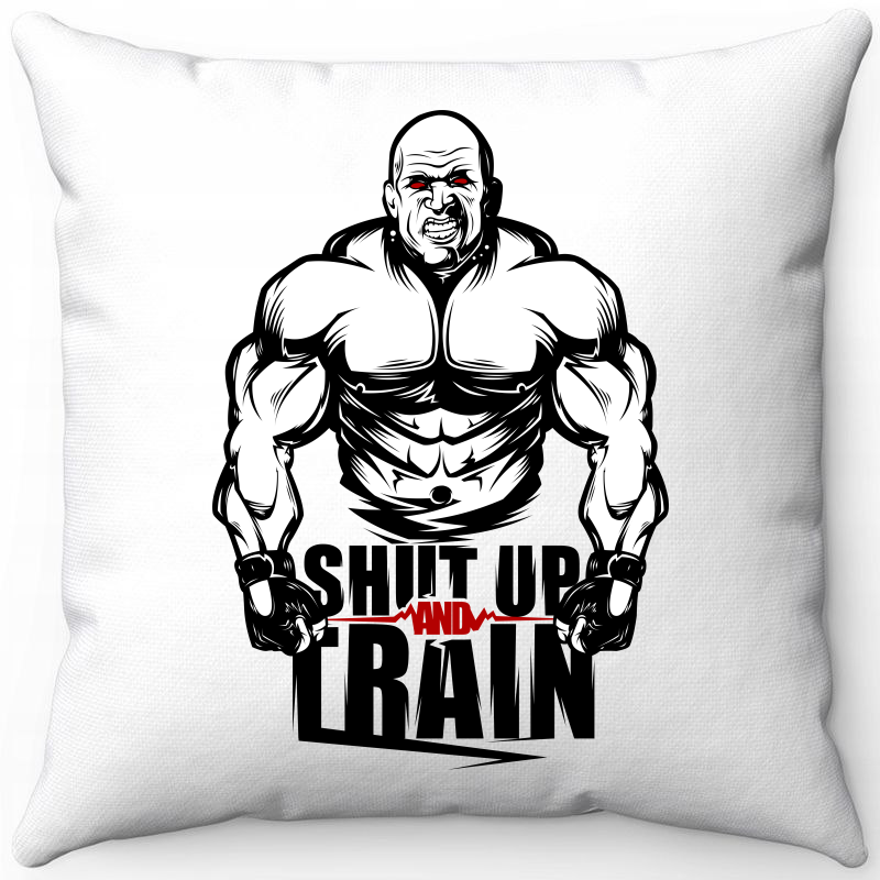 

Подушка декоративная Море Маек Белая 40х40, shut up and train, Белый, Белая 40х40
