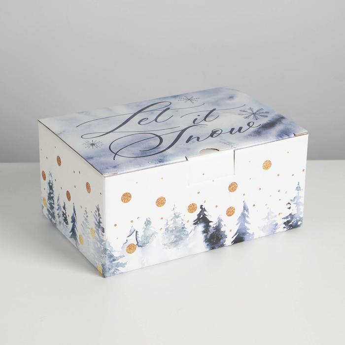

Коробка подарочная Дарите Счастье Let it snow 22 х 15 х 10 см, Белый