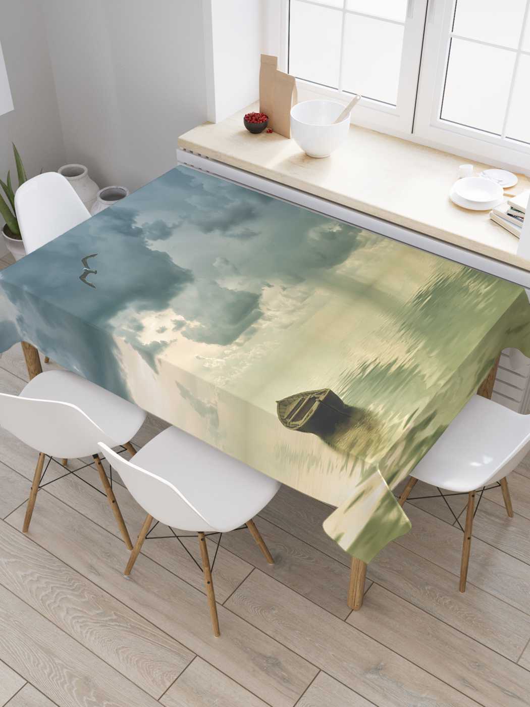 

Скатерть прямоугольная JoyArty "Молния бьет в море" из оксфорда, 180x145 см, Молния бьет в море