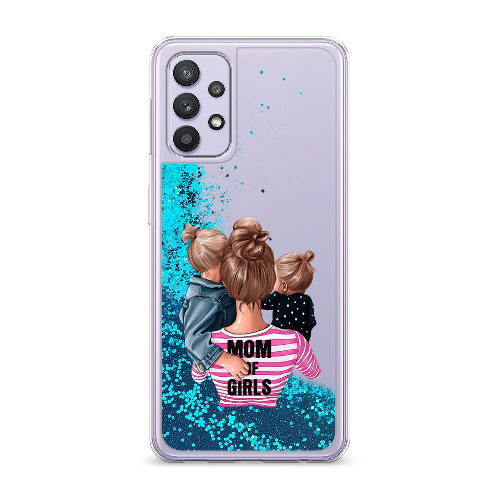 

Жидкий чехол с блестками "Mom of Girls" на Samsung Galaxy A32, 2102093-1
