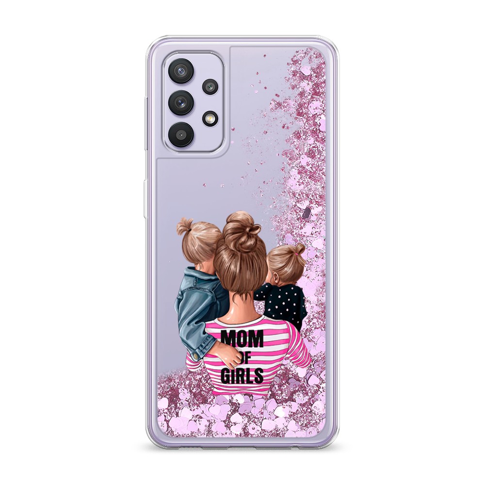 

Жидкий чехол с блестками "Mom of Girls" на Samsung Galaxy A32