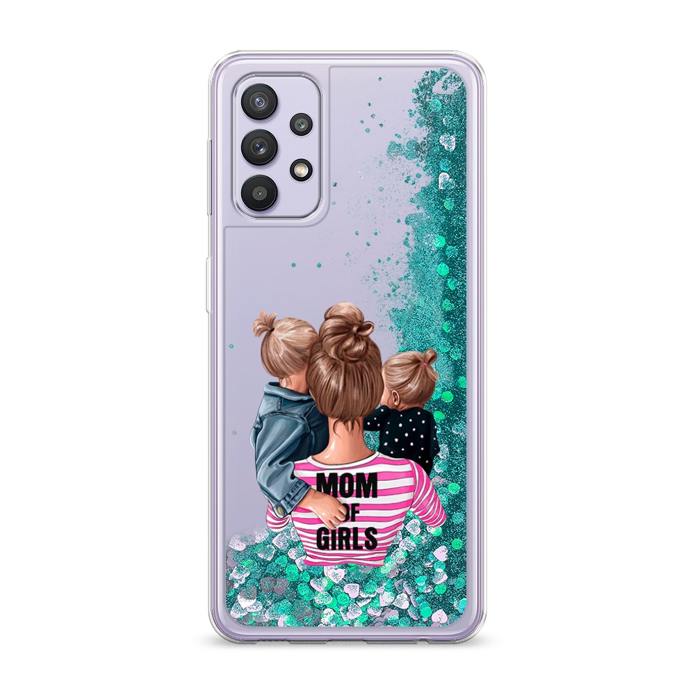 

Жидкий чехол с блестками "Mom of Girls" на Samsung Galaxy A32, 2102095-1