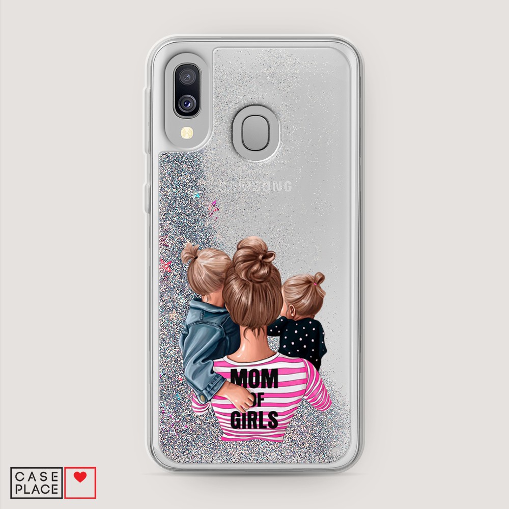 

Жидкий чехол с блестками "Mom of Girls" на Samsung Galaxy A40