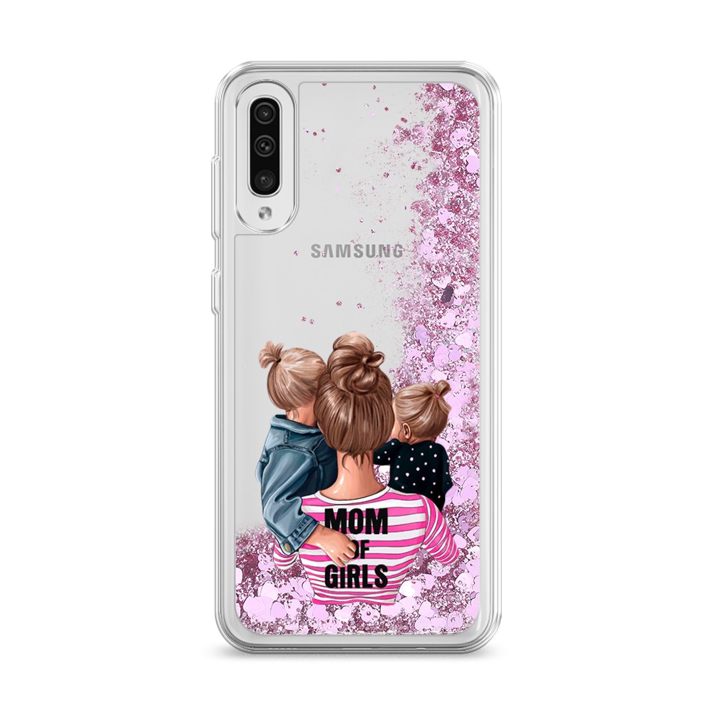 

Жидкий чехол с блестками "Mom of Girls" на Samsung Galaxy A50