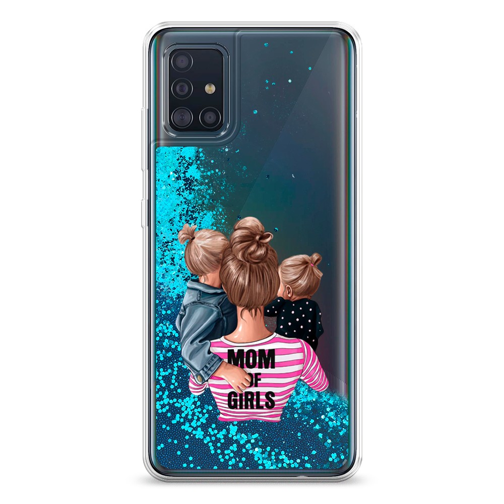 

Жидкий чехол с блестками "Mom of Girls" на Samsung Galaxy A51