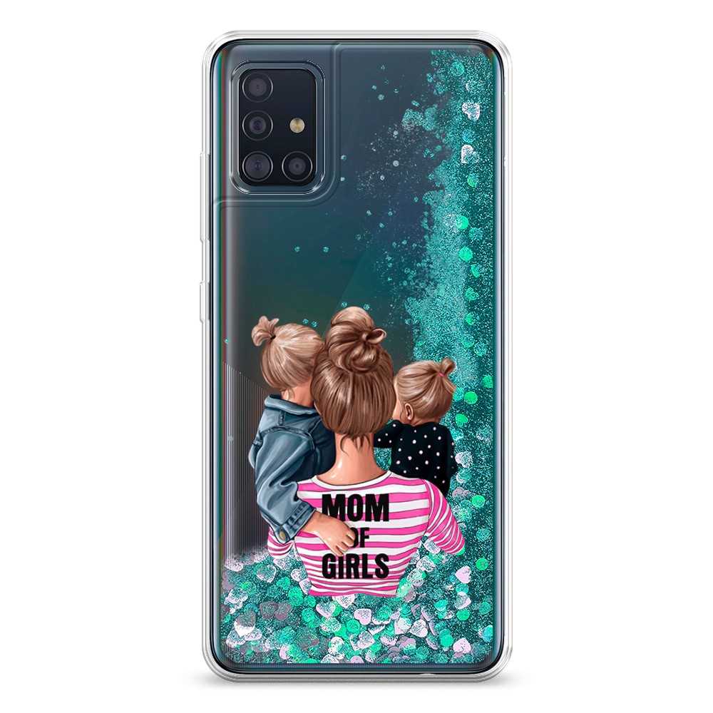 

Жидкий чехол с блестками "Mom of Girls" на Samsung Galaxy A51, 28995-1