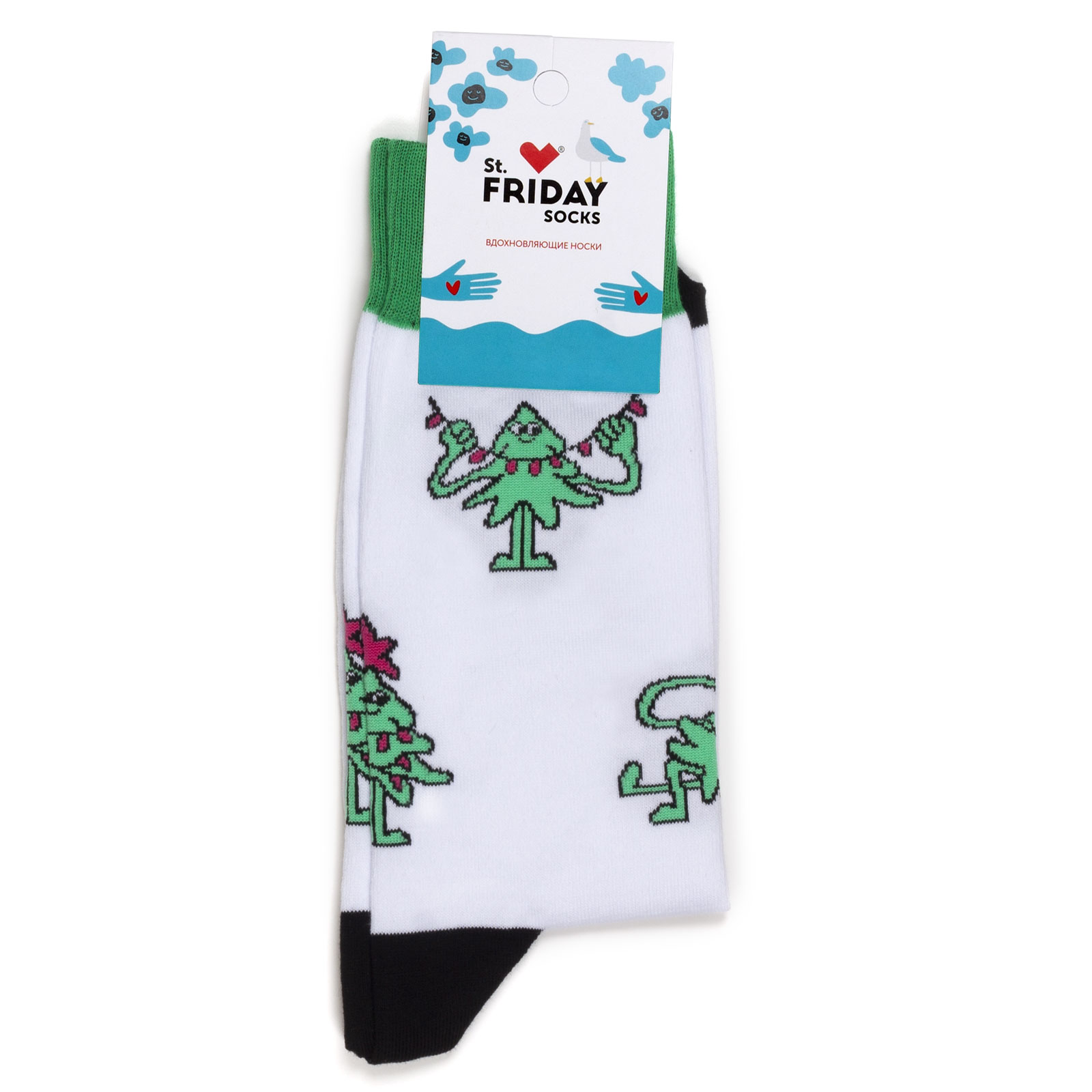 

Носки унисекс St. Friday Socks Ёлочная зарядка белые, Белый, Ёлочная зарядка