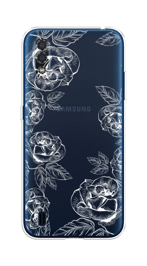 

Чехол на Samsung Galaxy M01 "Розы графика", Черный;серый, 2101150-2