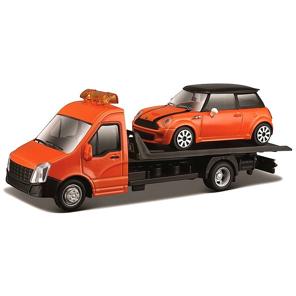 

Коллекционная машинка-эвакуатор Bburago STREET FIRE FLATBED TRANSPORT Оранжевый 1:43