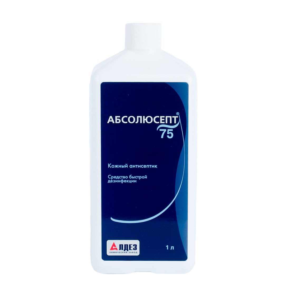 

Антисептик кожный Абсолюсепт-75, 1л, с дозатором, 75