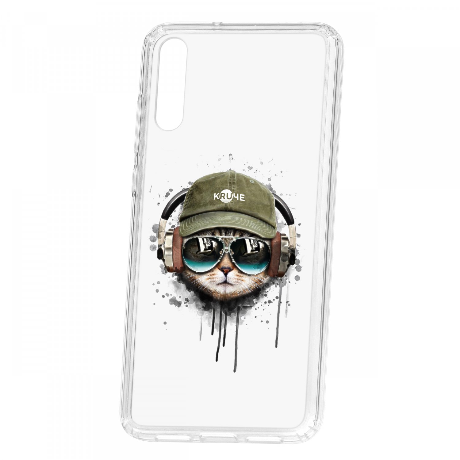 

Чехол для Huawei P20 КRUЧЕ Print Кот в наушниках, Print