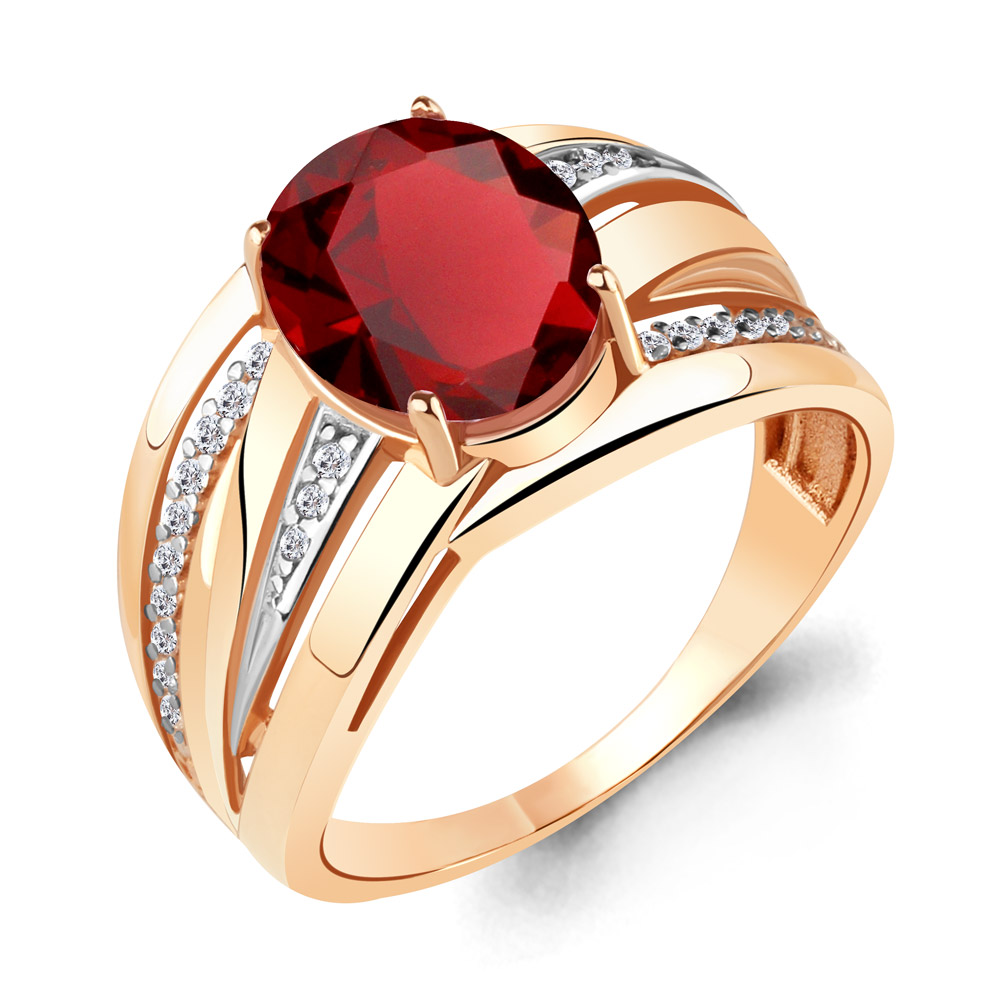 

Кольцо из серебра с гранатом р. , Aquamarine 6579285А_925_з, 6579285А_925_з