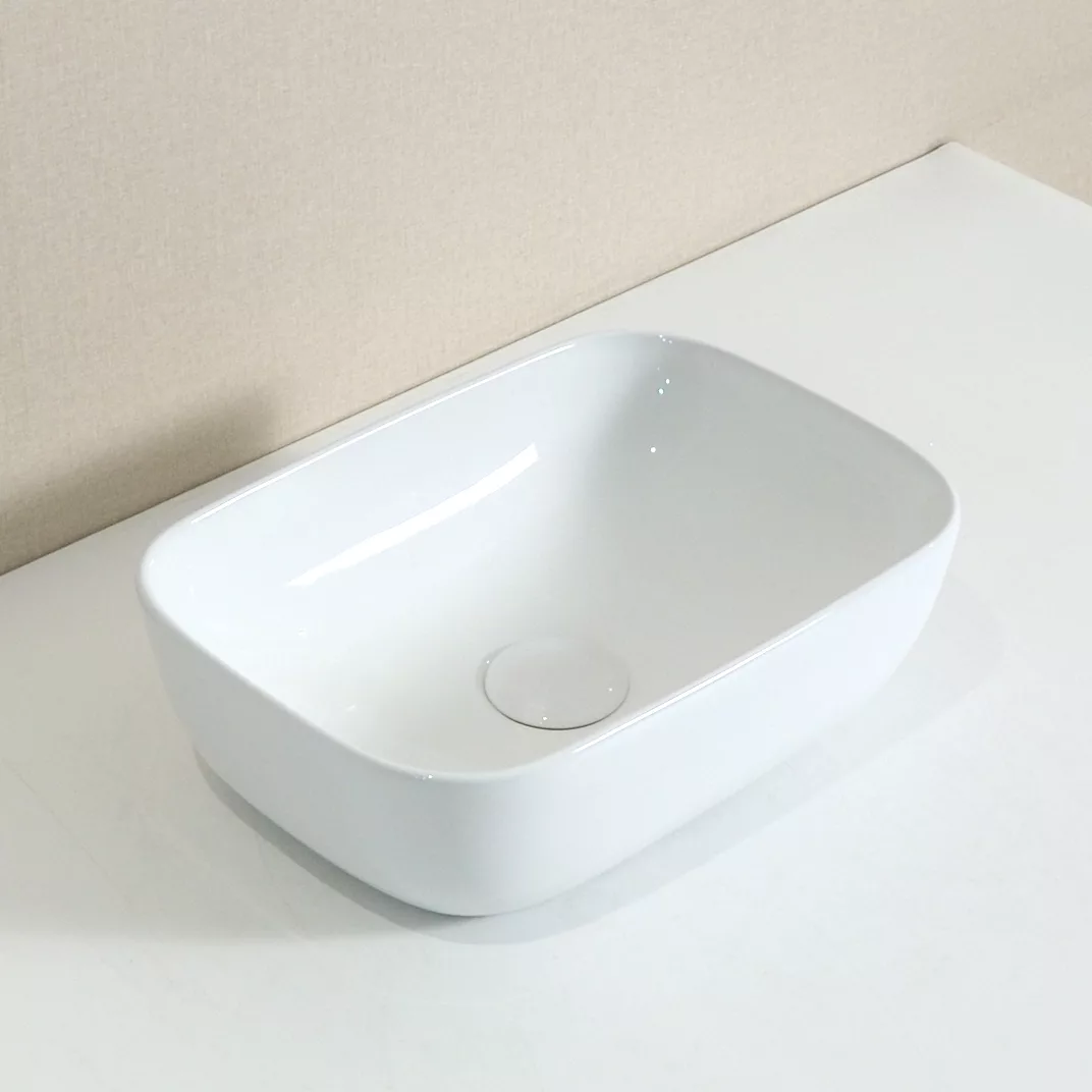 Накладная раковина для ванной GiD N1334 белая прямоугольная керамическая керамическая вставка ceracasa