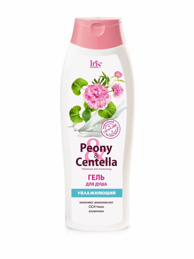 фото Гель для душа iris cosmetic peony & centella увлажняющий, 400мл х 2 шт.