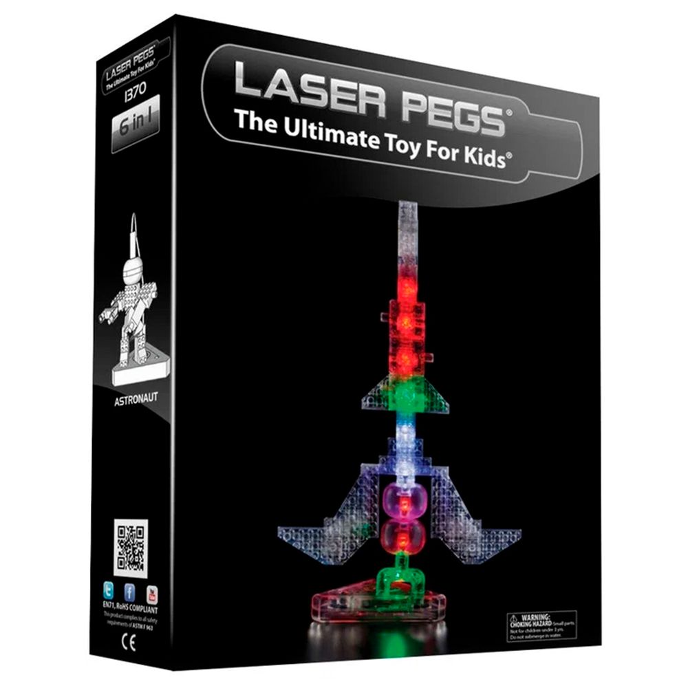 Конструктор детский пластиковый Ракета Laser Pegs 53 дет