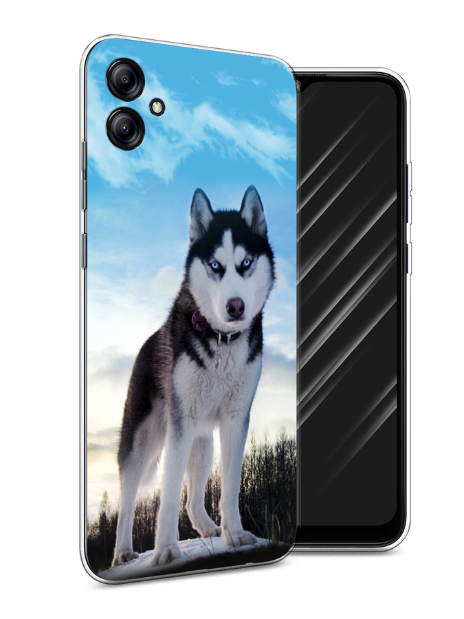 

Чехол Awog на Samsung Galaxy A04e "Хаски 3", Белый;черный;голубой, 2107650-2
